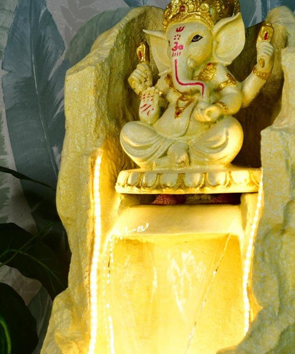 Sowpeace Golden Ganesha Water Fountain – Elegant Ganesha Sitting Waterfall for Luxurious Home Decor & Gifts — image 4