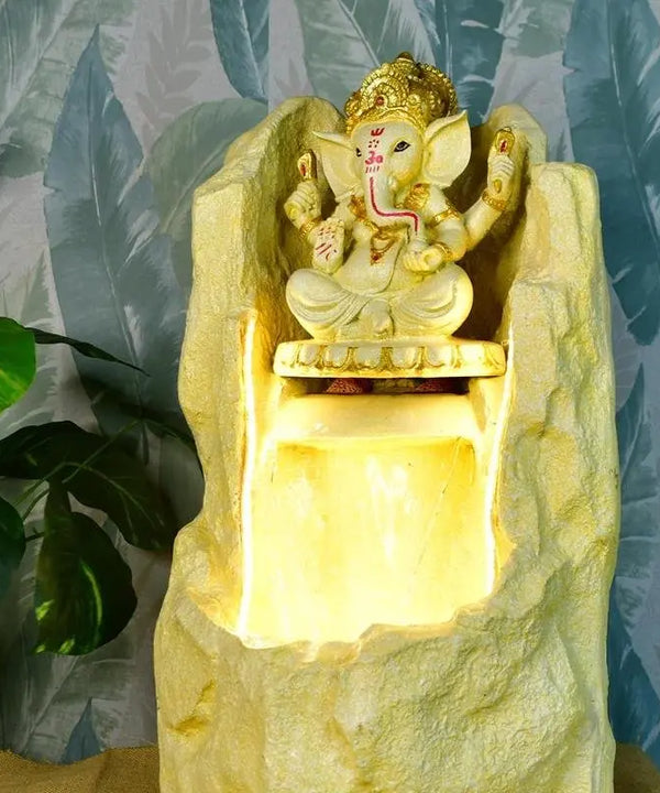 Sowpeace Golden Ganesha Water Fountain – Elegant Ganesha Sitting Waterfall for Luxurious Home Decor & Gifts — image 3