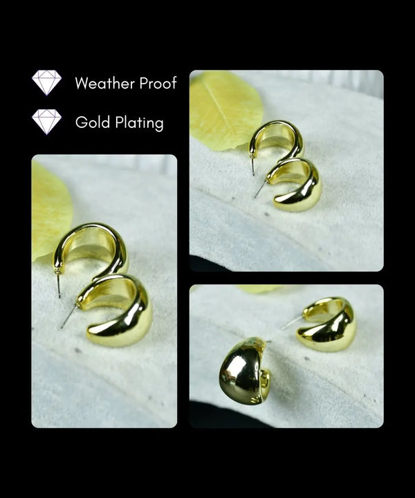 Sowpeace Golden Teardrop Crescent Flat Round CCB Earrings | Stylish One‑Size Lightweight Jewelry for Women & Daily Wear — image 4