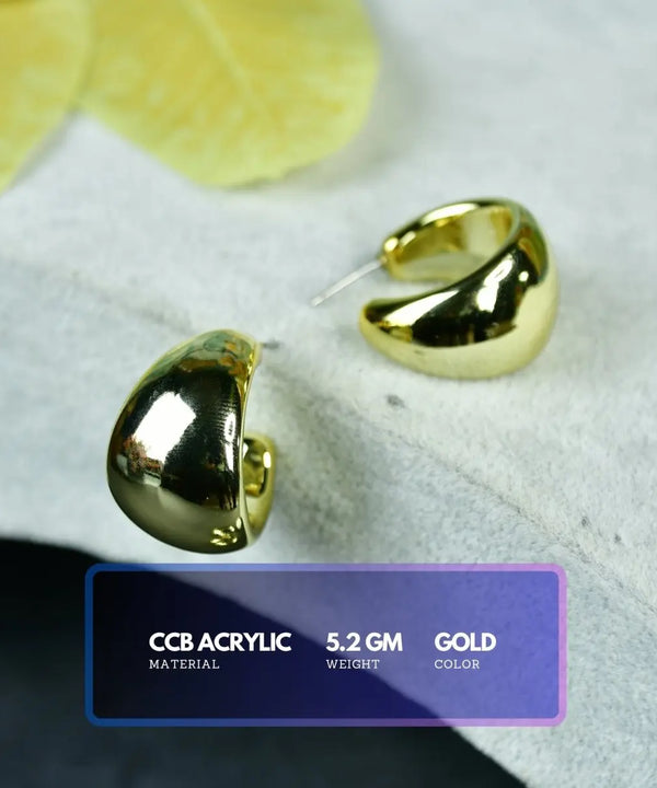 Sowpeace Golden Teardrop Crescent Flat Round CCB Earrings | Stylish One‑Size Lightweight Jewelry for Women & Daily Wear — image 3