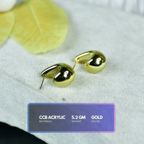 Sowpeace Golden Teardrop Crescent Round CCB Earrings | Elegant One‑Size Lightweight Jewelry for Women & Daily Wear