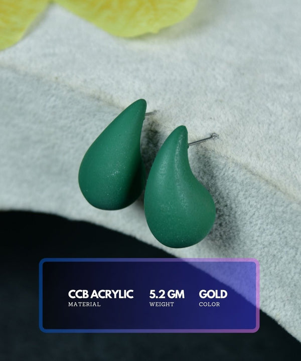 Sowpeace Green Teardrop CCB Earrings | Elegant One‑Size Lightweight Jewelry for Women & Daily Wear — image 3