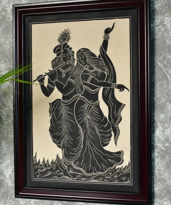 Sowpeace Hand-Carved Ceramic Radha Krishna Wall Décor — image 2