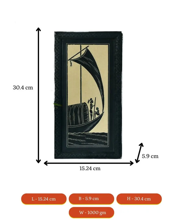 Sowpeace Hand carved ceramic sail boat wall art — image 4