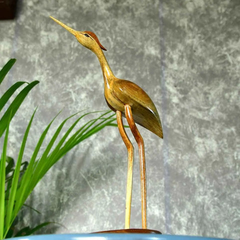 Sowpeace Hand-Carved Flamingo: Tropical Elegance on Your Tabletop