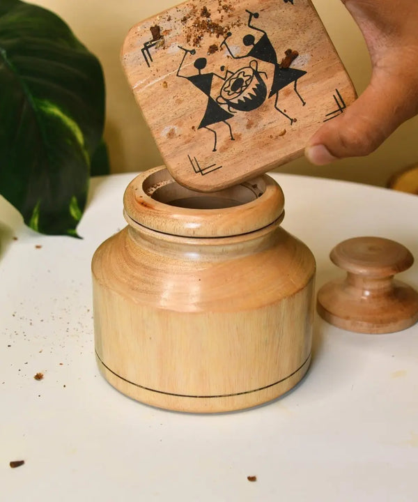 Sowpeace Hand-Carved Lidded Jar: Rustic Charm & Organized Elegance — image 6