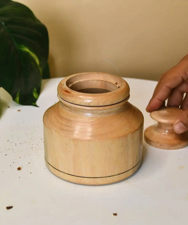 Sowpeace Hand-Carved Lidded Jar: Rustic Charm & Organized Elegance — image 7