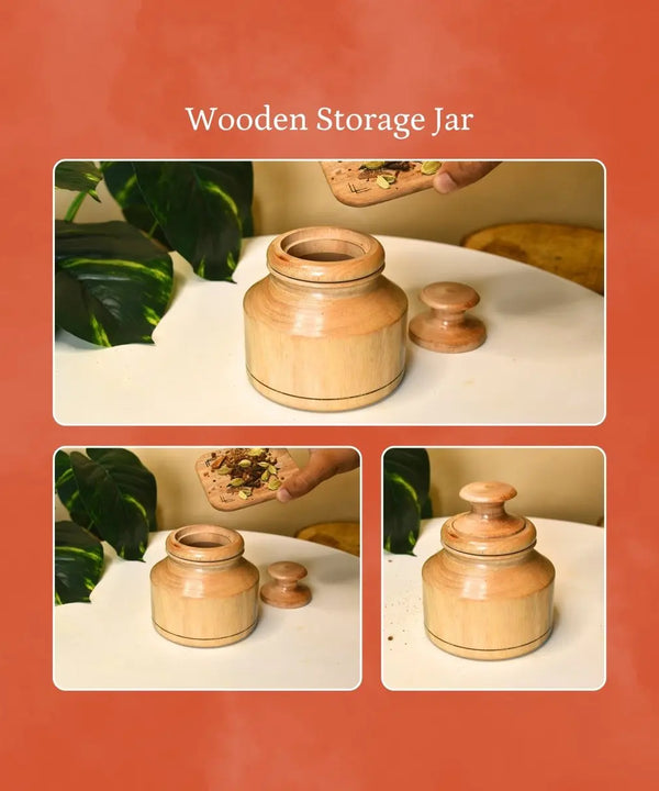 Sowpeace Hand-Carved Lidded Jar: Rustic Charm & Organized Elegance — image 4