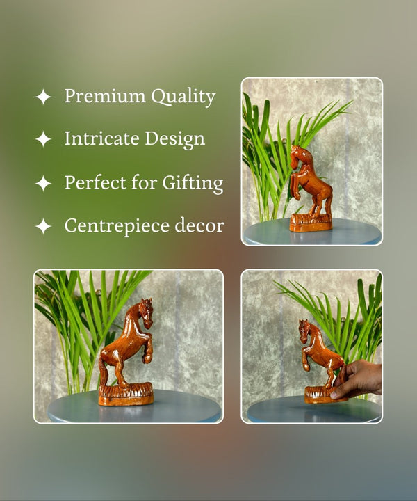 Sowpeace Hand-carved Wooden Horse: Gallop into Decor — image 3
