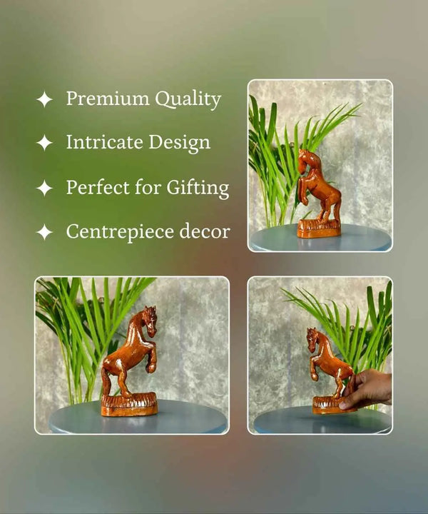 Sowpeace Hand-carved Wooden Horse: Gallop into Decor — image 3