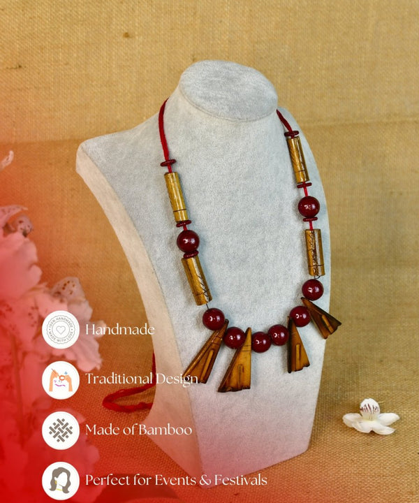 Sowpeace Handcrafted Bamboo Triangle Necklace: Artistic Tradition in Style — image 6