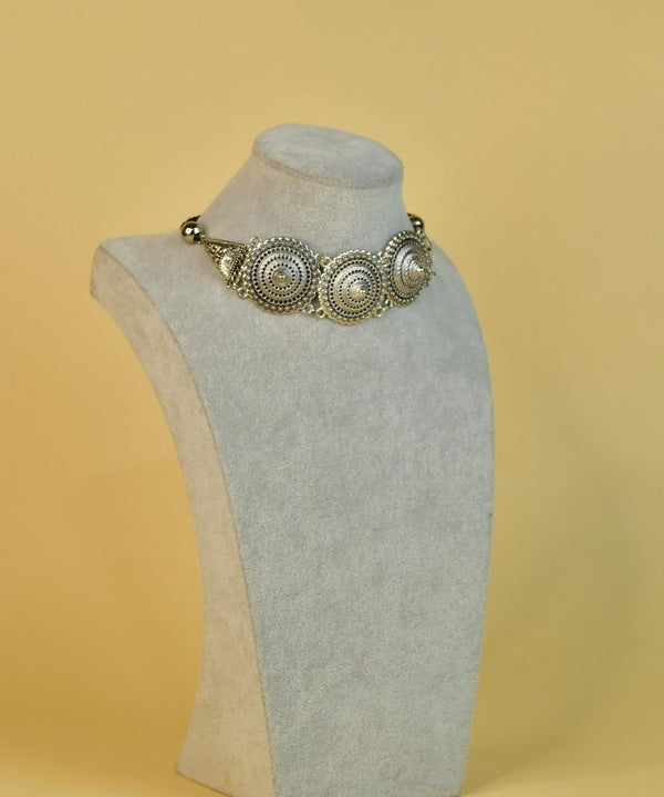 Sowpeace Handcrafted German Silver Choker: Circles and Triangles Design — image 3