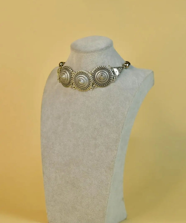 Sowpeace Handcrafted German Silver Choker: Circles and Triangles Design — image 2