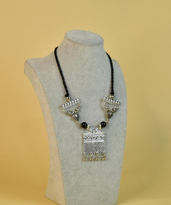 Sowpeace Handcrafted German Silver Choker: Peacock and Abstract Design — image 3