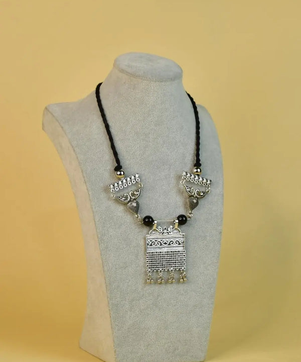 Sowpeace Handcrafted German Silver Choker: Peacock and Abstract Design — image 3