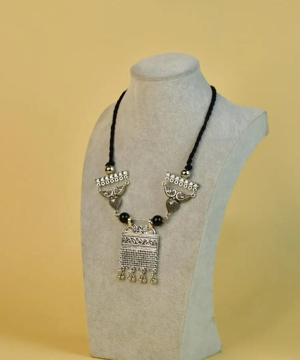 Sowpeace Handcrafted German Silver Choker: Peacock and Abstract Design — image 4
