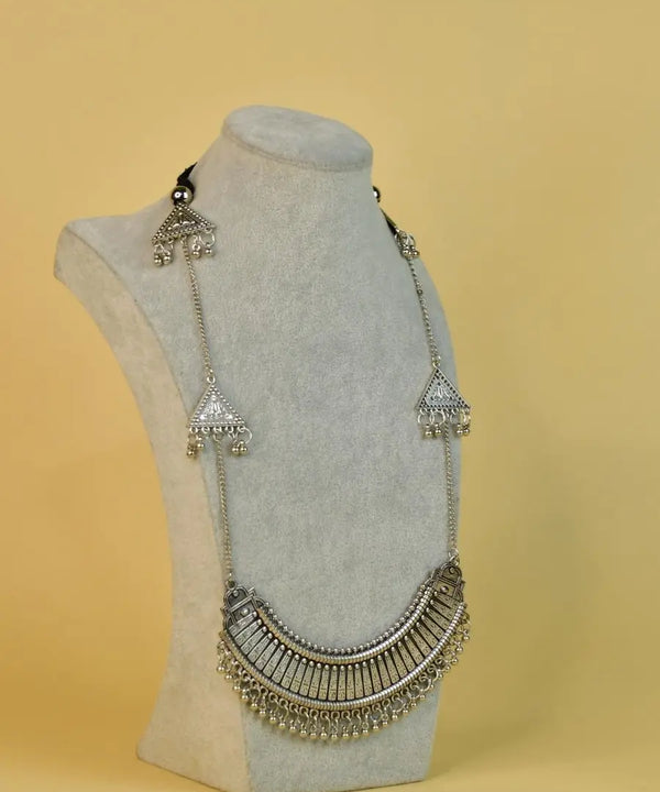 Sowpeace Handcrafted German Silver Long Choker: Four Triangle Design — image 4