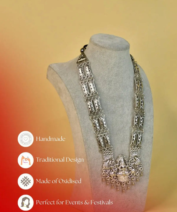 Sowpeace Handcrafted German Silver Necklace: God Figurine with Peacocks — image 7