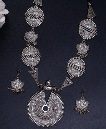 Sowpeace Handcrafted German Silver Necklace: Mandala Sun Design — alternate view