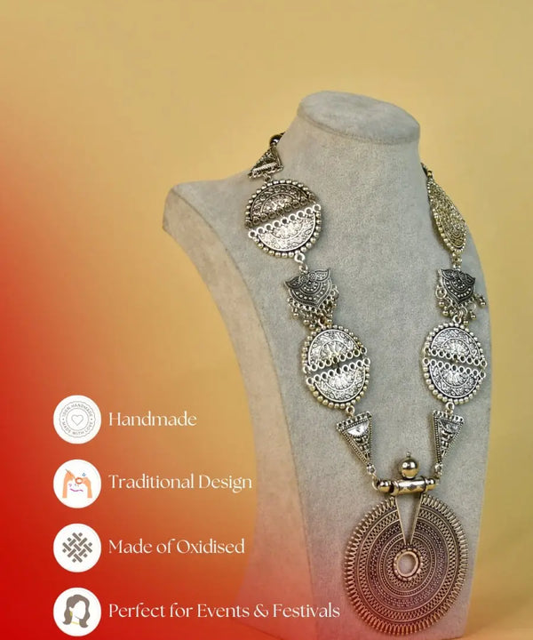 Sowpeace Handcrafted German Silver Necklace: Mandala Sun Design — image 7