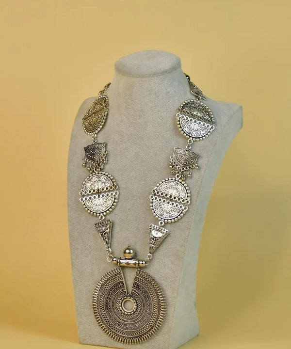 Sowpeace Handcrafted German Silver Necklace: Mandala Sun Design — image 4