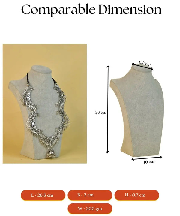 Sowpeace Handcrafted German Silver Necklace: Oxidized Floral Petal Design — image 5
