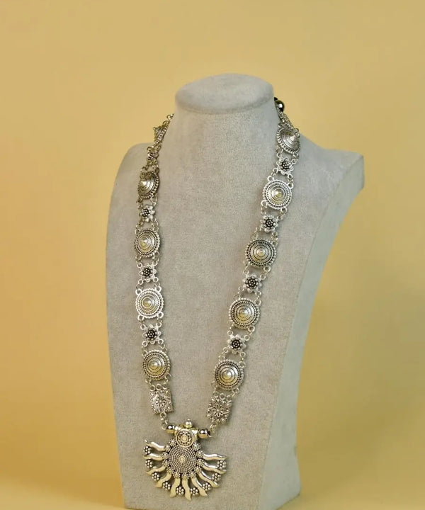 Sowpeace Handcrafted German Silver Necklace: Sun and Flower Design — image 5