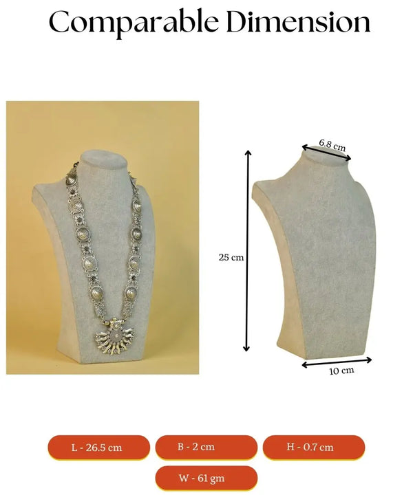 Sowpeace Handcrafted German Silver Necklace: Sun and Flower Design — image 6