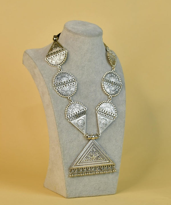Sowpeace Handcrafted German Silver Necklace: Triangle & Tree Design — image 2