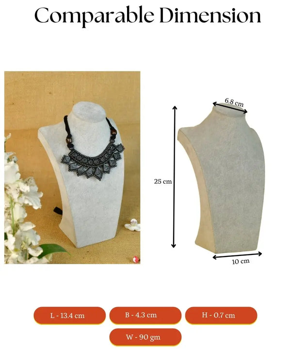 Sowpeace Handcrafted Terracotta Choker: Black with Kite Patterns — image 5