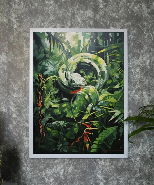 Sowpeace Harmony: Find Your Handcrafted Abstract Snake – Premium Indian-Inspired Canvas Art for Contemporary Home Decoration — main view