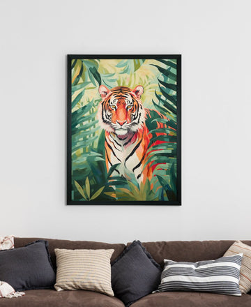Sowpeace Harmony: Find Your Handcrafted Abstract Tiger – Premium Indian-Inspired Canvas Art for Stylish Home Interiors — alternate view