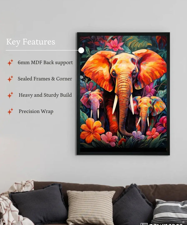 Sowpeace Harmony: Find Your Handcrafted Abstract Elephant – Premium Indian-Inspired Canvas Art for Elegant Home Decor — image 6