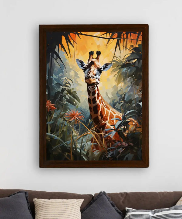 Sowpeace Harmony: Find Your Handcrafted Abstract Giraffe – Premium Indian-Inspired Canvas Art for Modern Home Decor — image 3
