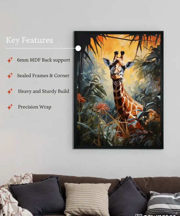 Sowpeace Harmony: Find Your Handcrafted Abstract Giraffe – Premium Indian-Inspired Canvas Art for Modern Home Decor — image 6