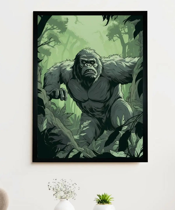 Sowpeace Harmony: Find Your Handcrafted Abstract Gorilla – Premium Indian-Inspired Canvas Art for Modern and Stylish Interiors — image 2