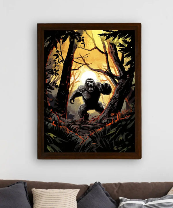Sowpeace Harmony: Find Your Handcrafted Abstract Gorilla – Premium Indian-Inspired Canvas Art for Modern and Stylish Interiors — image 3