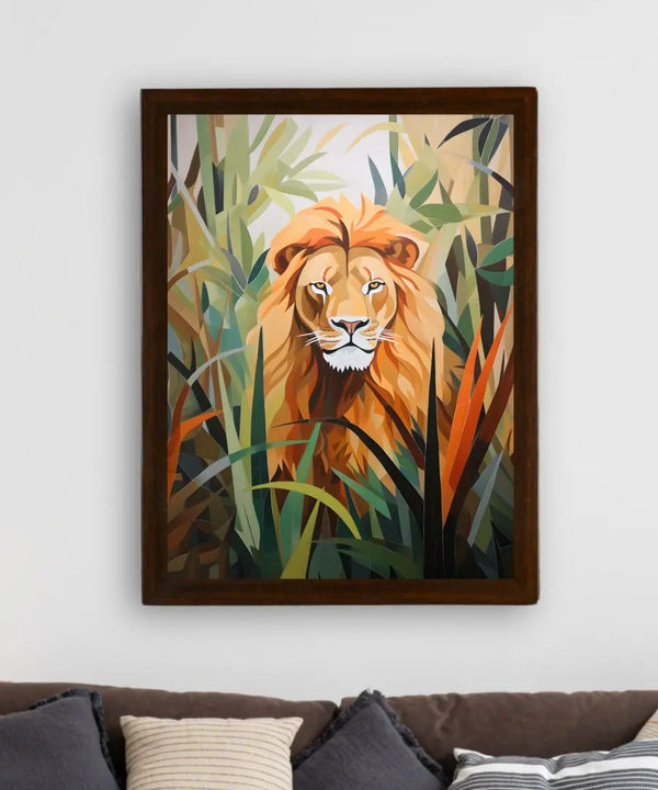 Sowpeace Harmony: Find Your Handcrafted Abstract Lion – Premium Indian-Inspired Canvas Art for Modern Home Decoration — image 3