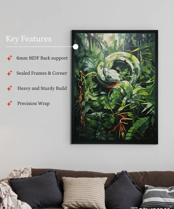 Sowpeace Harmony: Find Your Handcrafted Abstract Snake – Premium Indian-Inspired Canvas Art for Contemporary Home Decoration — image 6