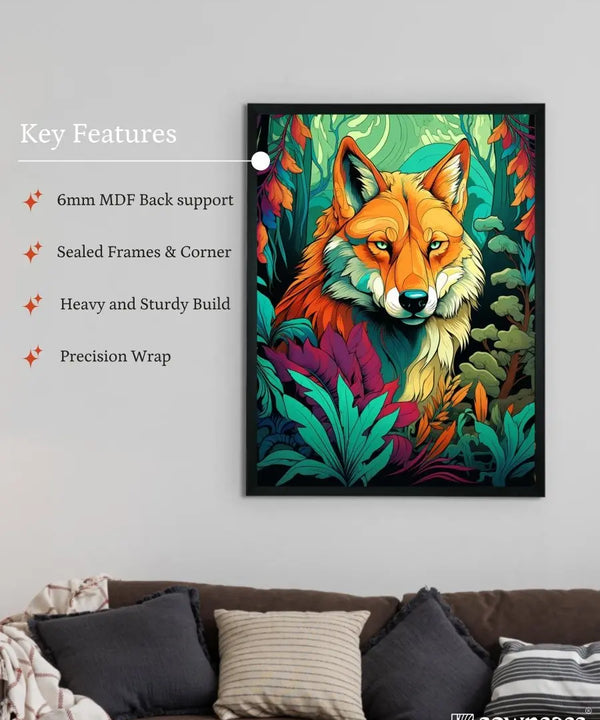 Sowpeace Harmony: Find Your Handcrafted Abstract Wolf – Premium Indian-Inspired Canvas Art for Contemporary Home Decoration — image 6