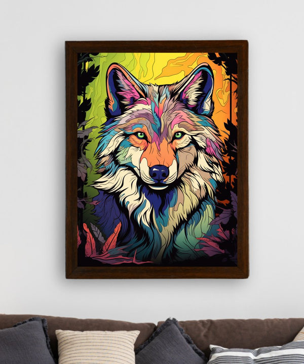 Sowpeace Harmony: Find Your Handcrafted Abstract Wolf – Premium Indian-Inspired Canvas Art for Contemporary Home Decoration — image 3