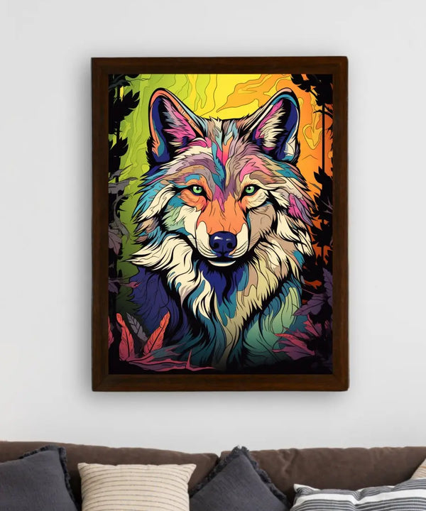 Sowpeace Harmony: Find Your Handcrafted Abstract Wolf – Premium Indian-Inspired Canvas Art for Contemporary Home Decoration — image 3