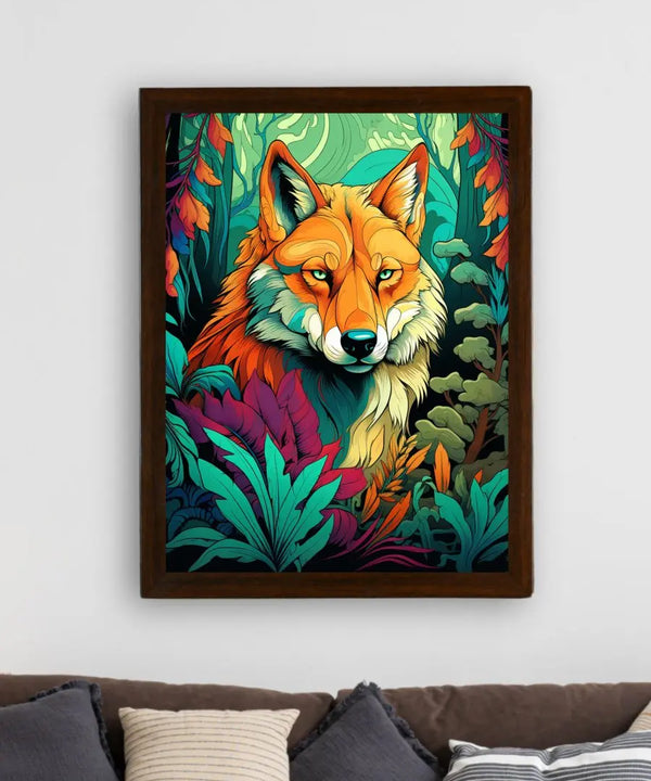 Sowpeace Harmony: Find Your Handcrafted Abstract Wolf – Premium Indian-Inspired Canvas Art for Contemporary Home Decoration — image 3