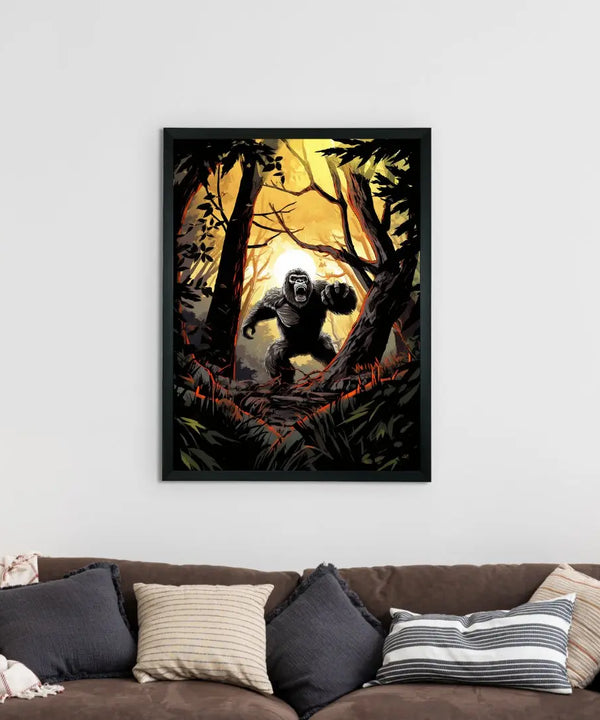 Sowpeace Harmony: Find Your Handcrafted Abstract Gorilla – Premium Indian-Inspired Canvas Art for Modern and Stylish Interiors — image 2