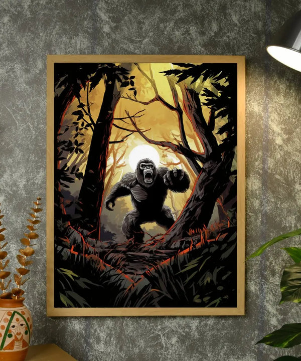 Sowpeace Harmony: Find Your Handcrafted Abstract Gorilla – Premium Indian-Inspired Canvas Art for Modern and Stylish Interiors — image 4