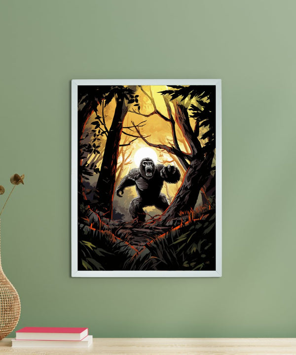 Sowpeace Harmony: Find Your Handcrafted Abstract Gorilla – Premium Indian-Inspired Canvas Art for Modern and Stylish Interiors — main view