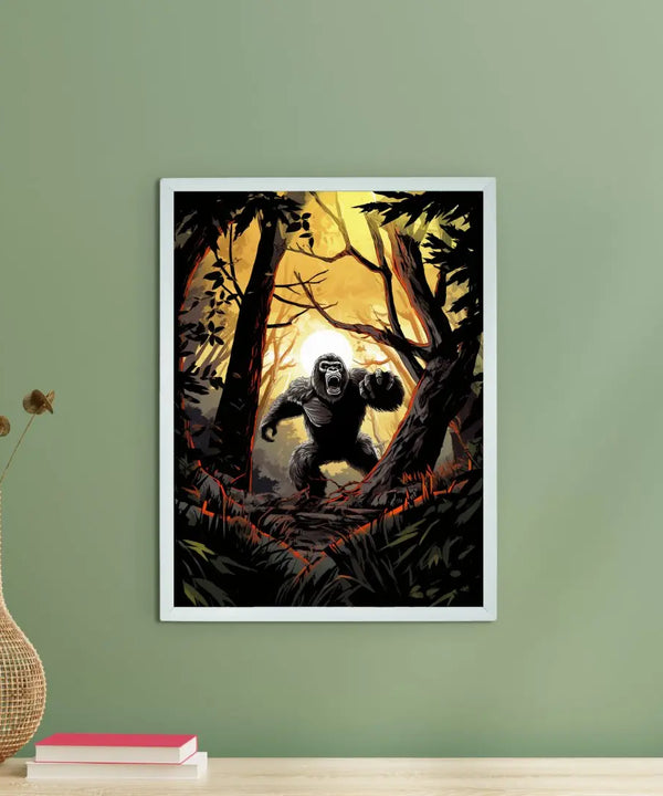 Sowpeace Harmony: Find Your Handcrafted Abstract Gorilla – Premium Indian-Inspired Canvas Art for Modern and Stylish Interiors — main view