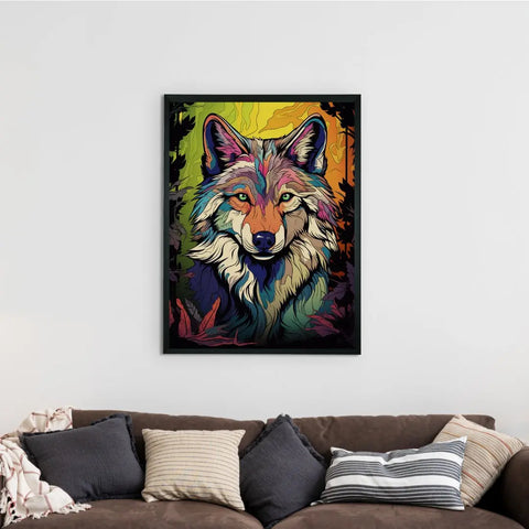 Sowpeace Harmony: Find Your Handcrafted Abstract Wolf – Premium Indian-Inspired Canvas Art for Contemporary Home Decoration