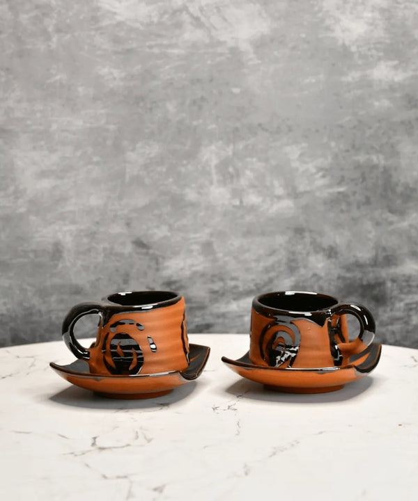 Sowpeace Heart in a Cup (Set of 2) | Handcrafted Terracotta Coffee & Tea Mugs for Gifting & Daily Use — main view