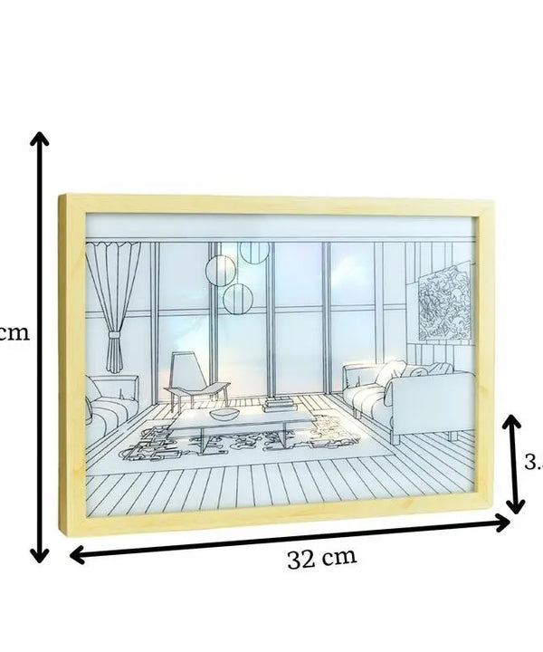 Sowpeace Illuminated Hall Room Frame – LED Landscape Photo Frame with Sofas, Carpet & Balcony for Chic Home Decor — image 6